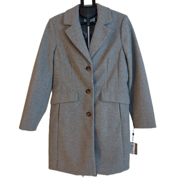 Laundry By Shelli Segal Jackets & Blazers - Laundry by Shelli Segal Gray Wool Alternative Winter Coat Women’s Size L NWT